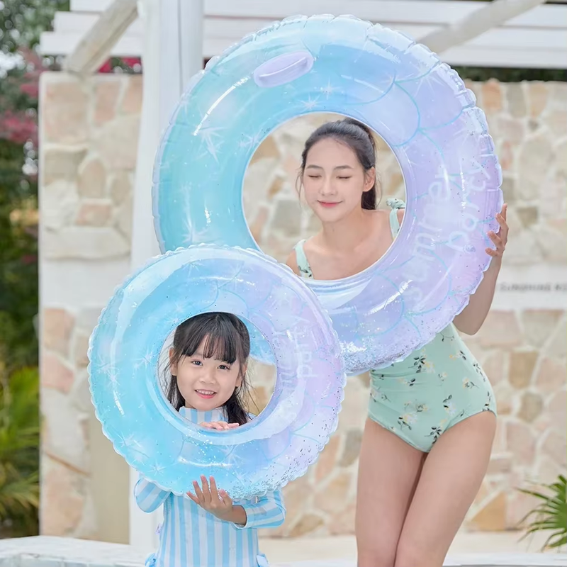 Swimming Ring Sequin Starry Sky for Kids Adult Children Inflatable Pool Foats Tu