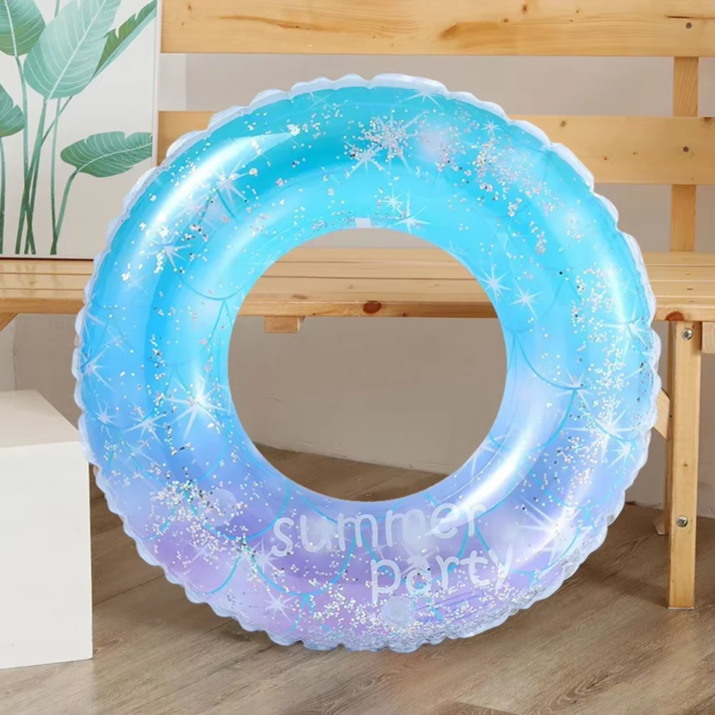 Swimming Ring Sequin Starry Sky for Kids Adult Children Inflatable Pool Foats Tu