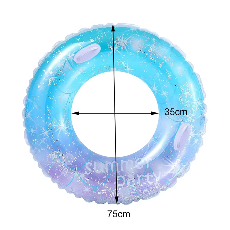 Swimming Ring Sequin Starry Sky for Kids Adult Children Inflatable Pool Foats Tu