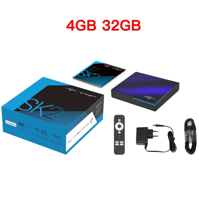 SK2 Smart Set Top Box Realtek RTD1325 ARM Cortex-A55 4GB 32GB Android12 Wifi6 BT