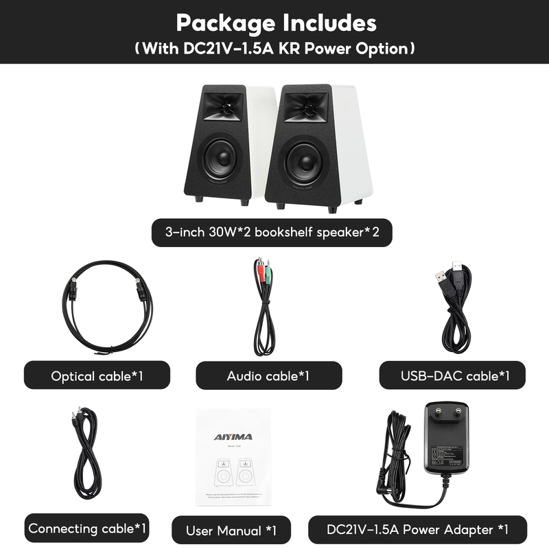 S30 Active Bookshelf Speakers Bluetooth 5.3 Wooden 100W Studio Monitor Speakers