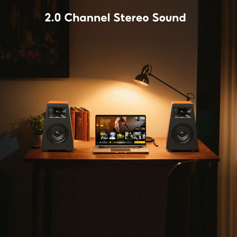 S30 Active Bookshelf Speakers Bluetooth 5.3 Wooden 100W Studio Monitor Speakers