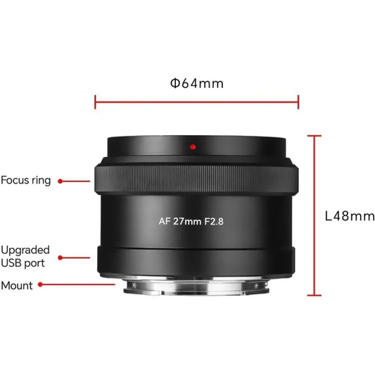 7Artisans 27Mm F2.8 Auto Focus Camera Lens for Sony E Nikon Z Fuji X Mount APS-C