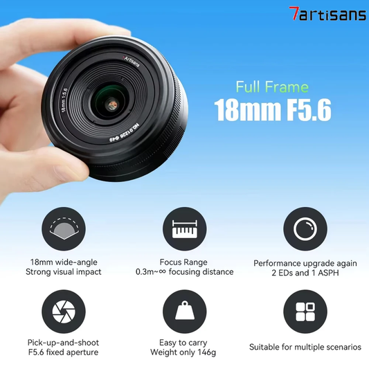 7Artisans 18Mm F5.6 Full Frame Fixed-Focus Wide Angle Aperture Lens for Sony E Z