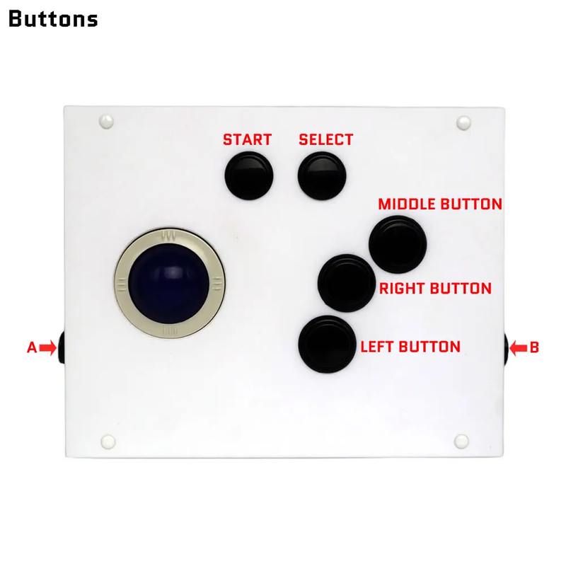 R6 USB Arcade Game Trackball Controller for MAME Retroarch Raspberry Pi PC