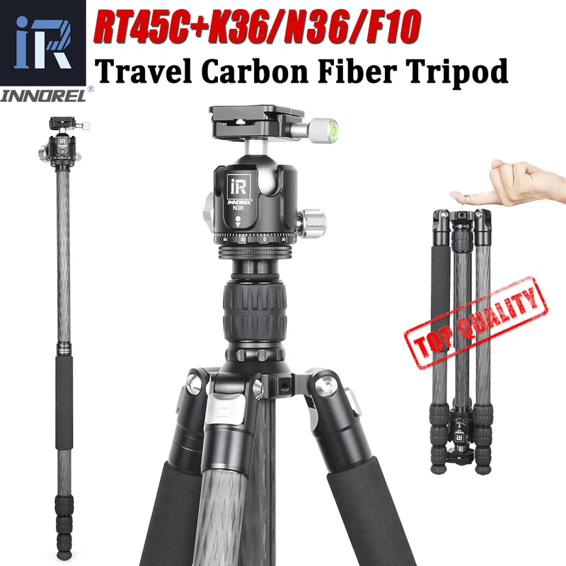 RT45C Portable Carbon Fiber Tripod Professional Travel Lightweight Monopod for D