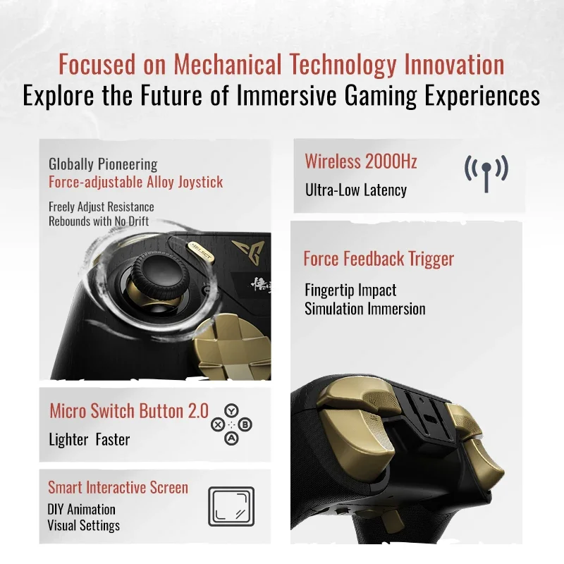 APEX4 Black Myth Wukong Wireless Game Controller Force Feedback Alloy Rocker Gam