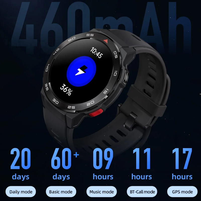 GS Pro Smartwatch GPS Positioning 1.43Inch AMOLED HD Screen 5ATM Waterproof Blue