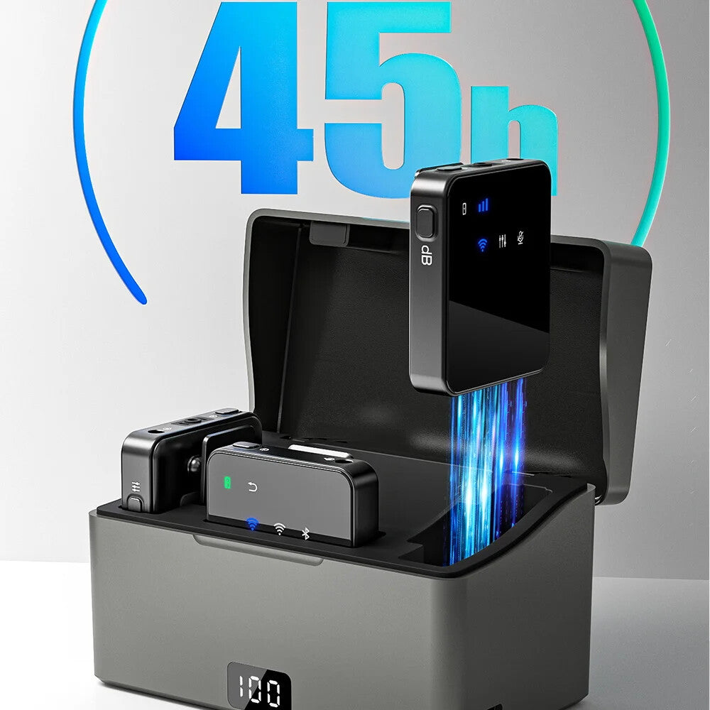 Lavalier Wireless Microphone for Phone Lapel Microphone Mic with Charging Box