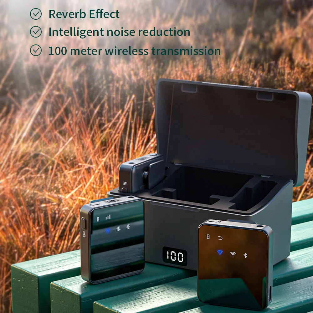 Lavalier Wireless Microphone for Phone Lapel Microphone Mic with Charging Box