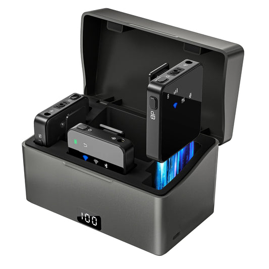 Lavalier Wireless Microphone for Phone Lapel Microphone Mic with Charging Box