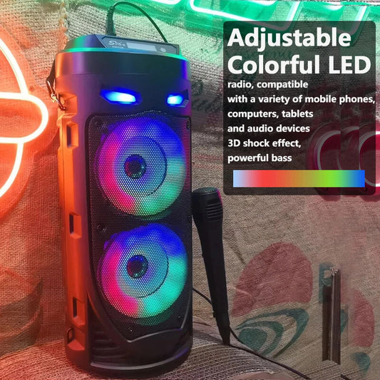 30W Wireless Column Big Power Stereo Portable Bluetooth Speaker Subwoofer Bass