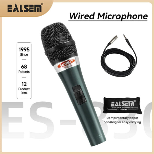 EALSEM ES-8300 Professional Wired Dynamic Microphone Vocal Mic with XLR to