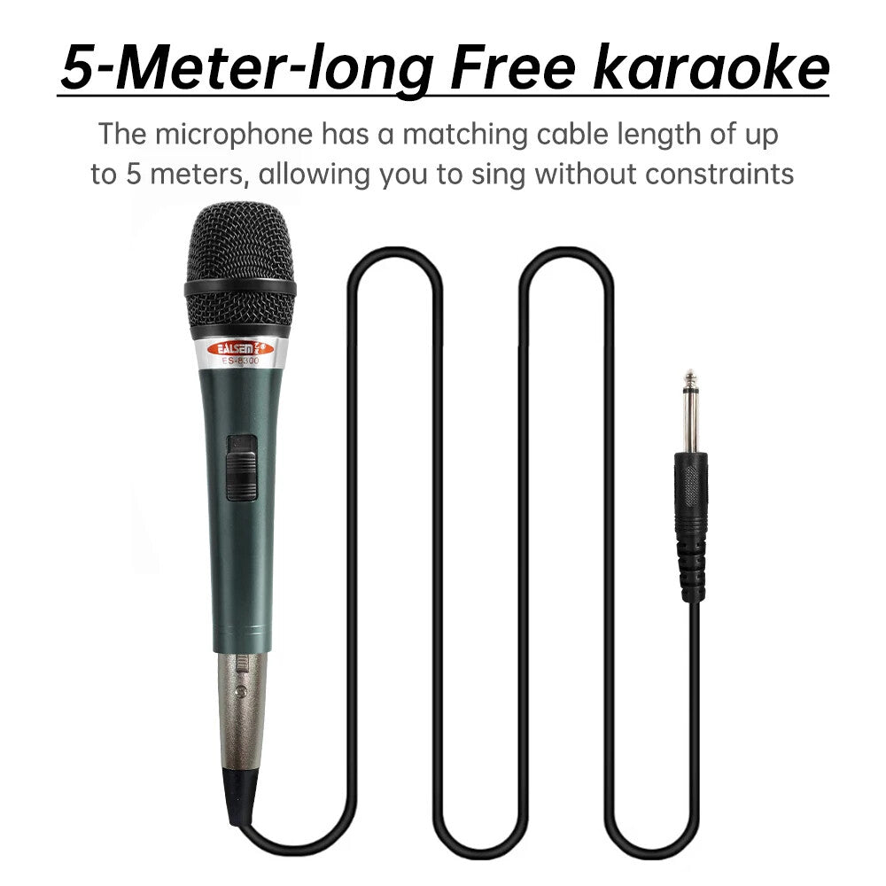 EALSEM ES-8300 Professional Wired Dynamic Microphone Vocal Mic with XLR to