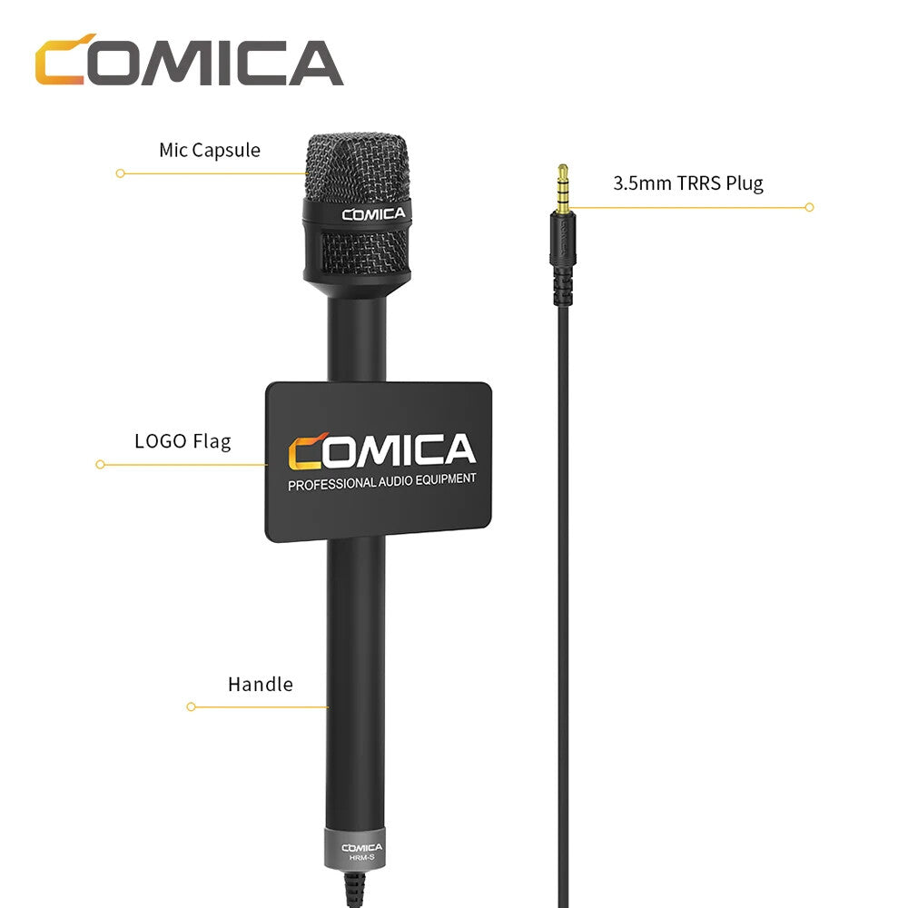 COMICA HRM-S Reporter/Interview Microphone for Smartphone is specially designed