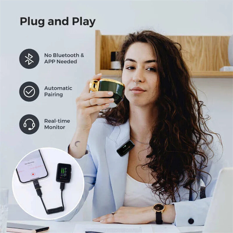 Nearstream AWM20T Lavalier Wireless Microphone 1 Drag 2 Microphone Lapel