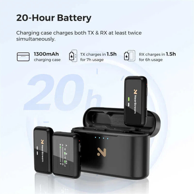 Nearstream AWM20T Lavalier Wireless Microphone 1 Drag 2 Microphone Lapel