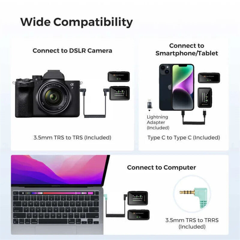 Nearstream AWM20T Lavalier Wireless Microphone 1 Drag 2 Microphone Lapel