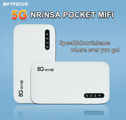 OPTFOCUS 5G NR NSA Sim card Modem 5000mAh WIFI6 MIFI Pocket Wifi Routers 4g5g