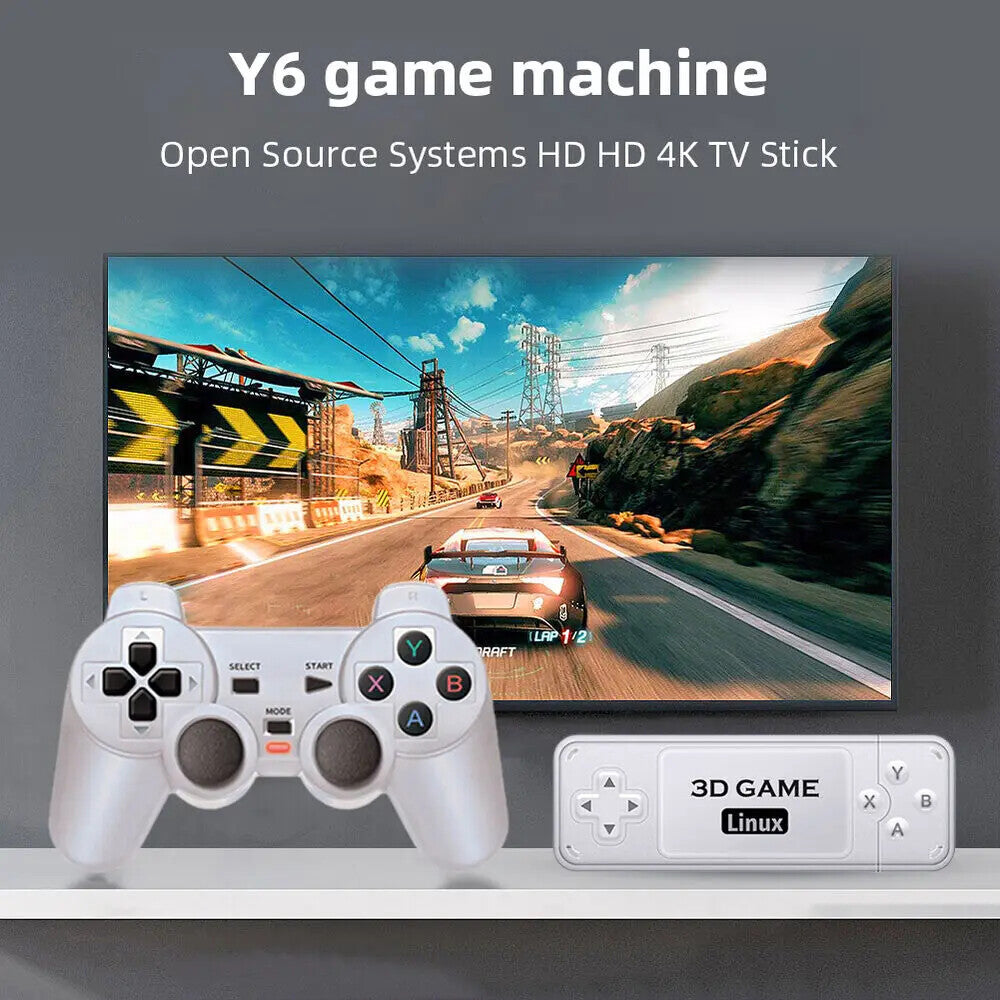 New 1 Set 4K HD Wireless HDMI Y6 TV Game Stick Video Game Console 10000+ Games