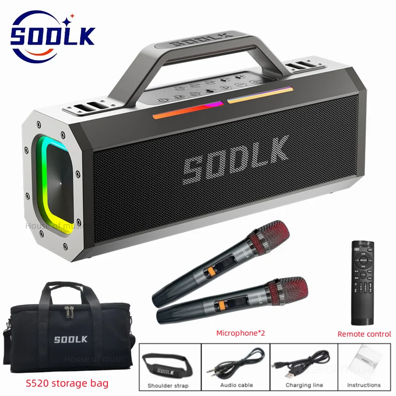 SODLK 150W Portable TWS Subwoofer Waterproof Sound Column Wireless NFC Bluetooth