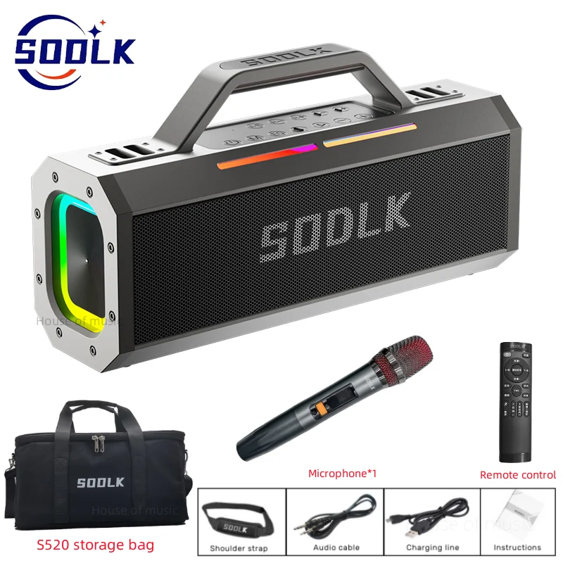 SODLK 150W Portable TWS Subwoofer Waterproof Sound Column Wireless NFC Bluetooth