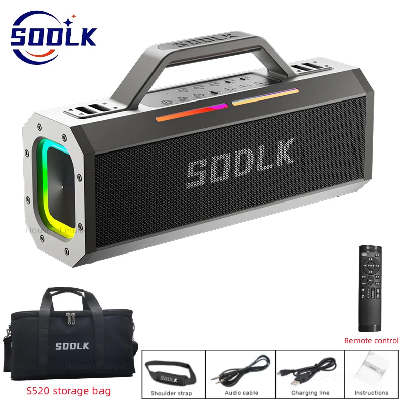 SODLK 150W Portable TWS Subwoofer Waterproof Sound Column Wireless NFC Bluetooth
