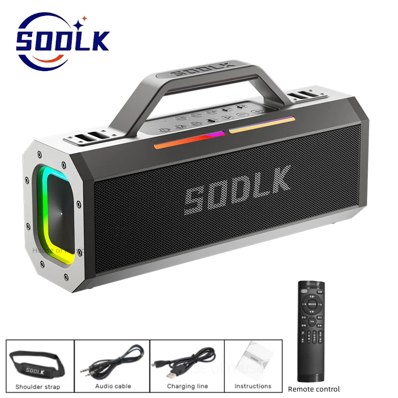 SODLK 150W Portable TWS Subwoofer Waterproof Sound Column Wireless NFC Bluetooth