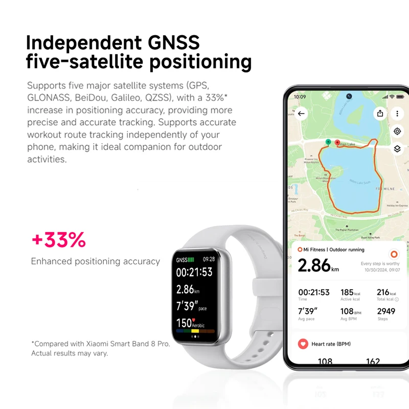 Global Version  Smart Band 9 Pro 1.74'' Display 21-Day Battery Life Built-In GNS