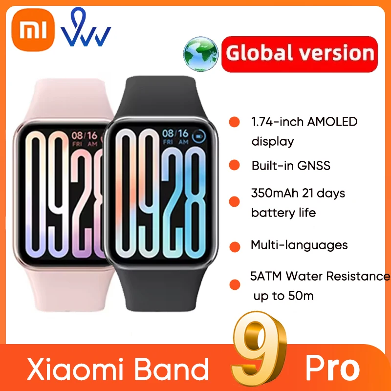 Global Version  Smart Band 9 Pro 1.74'' Display 21-Day Battery Life Built-In GNS