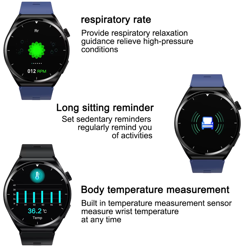 For Huawei GT 2025 New Air Pump Smart Watch Health Watch Heart Rate Thermometer