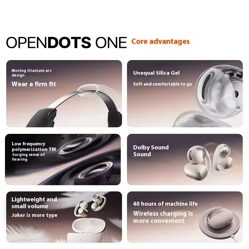 Opendots ONE E310 Ear Clip Headphones Customized Bluetooth Earphone Lightweight