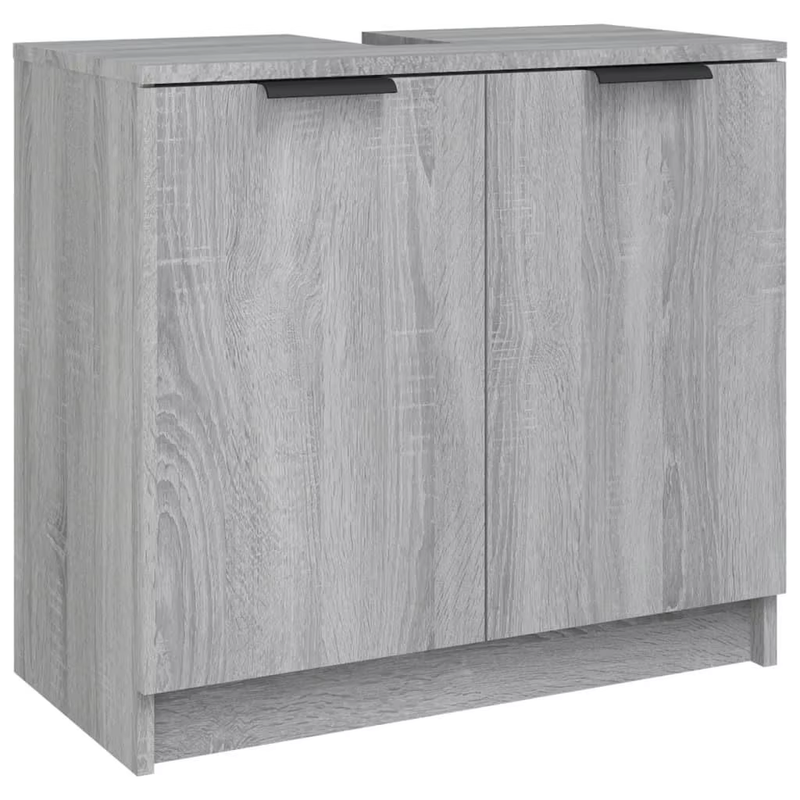 Stylish Grey Sonoma Bathroom Cabinet - 64.5X33.5X59 Cm Engineered Wood Storage S