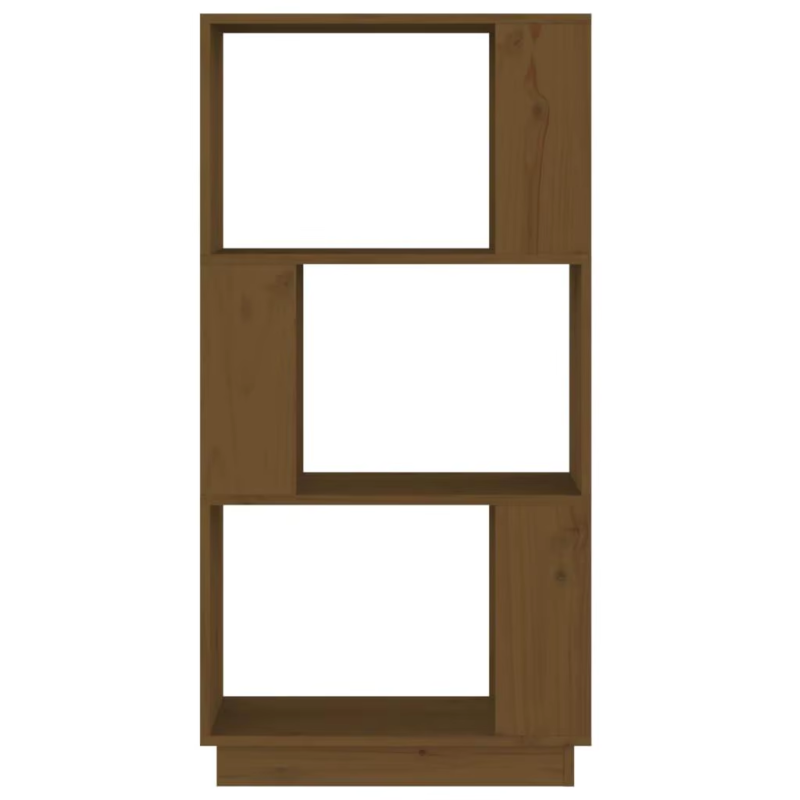 Solid Pine Book Cabinet & Room Divider - Honey Brown Finish, 51X25X101 Cm