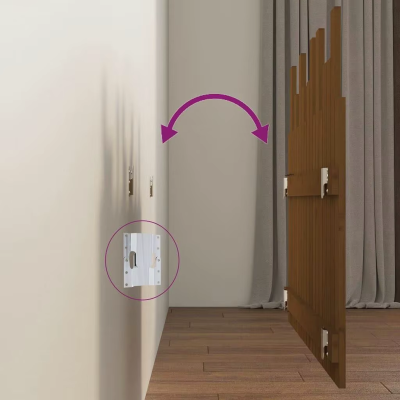 Solid Pine Wall Headboard in Honey Brown - 108X3X80 Cm for Stylish Bedroom Decor