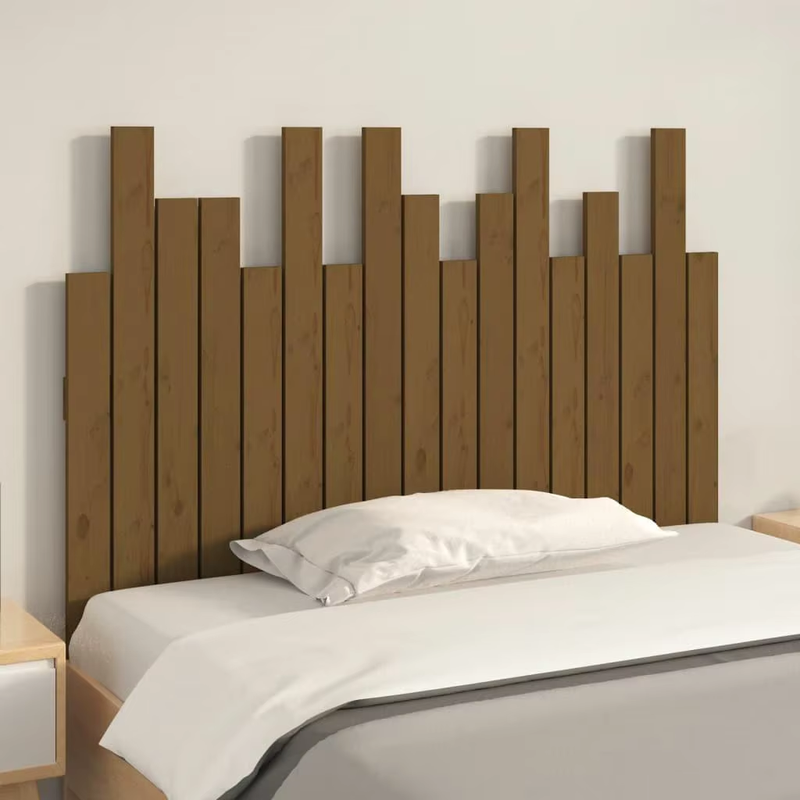 Solid Pine Wall Headboard in Honey Brown - 108X3X80 Cm for Stylish Bedroom Decor