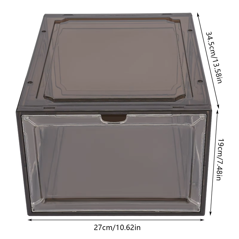 12Pcs Acrylic Transparent Shoe Box, Stackable Large Thickened Shoe Display Case,