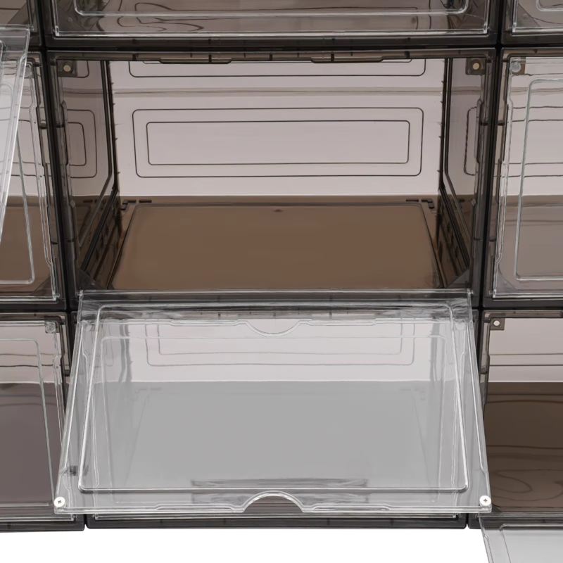 12Pcs Acrylic Transparent Shoe Box, Stackable Large Thickened Shoe Display Case,