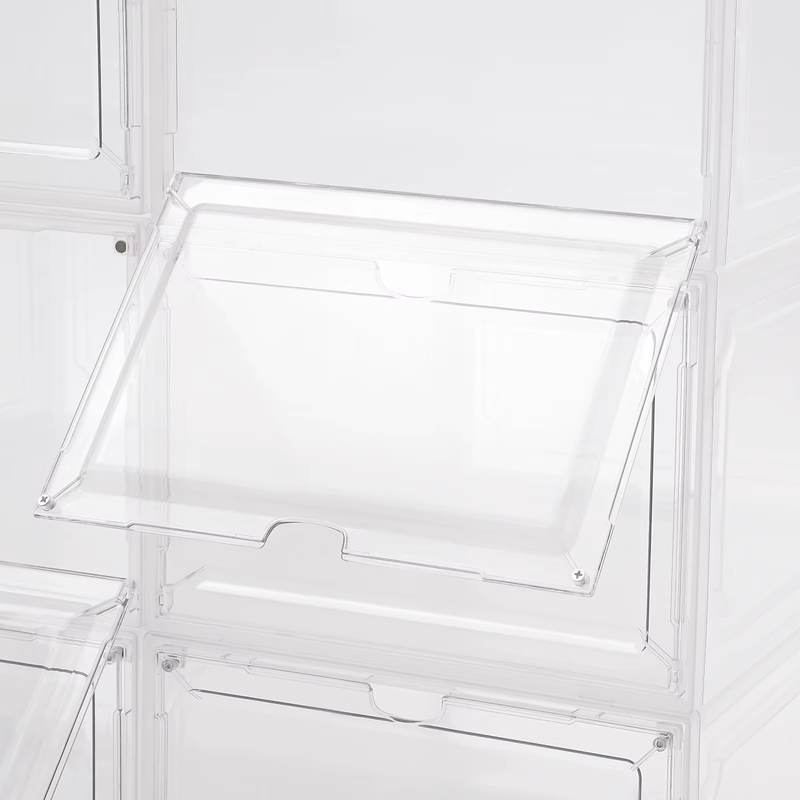12Pcs Acrylic Transparent Shoe Box, Stackable Large Thickened Shoe Display Case,