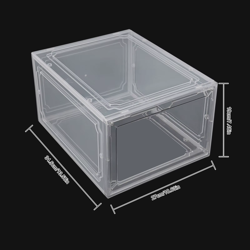12Pcs Acrylic Transparent Shoe Box, Stackable Large Thickened Shoe Display Case,