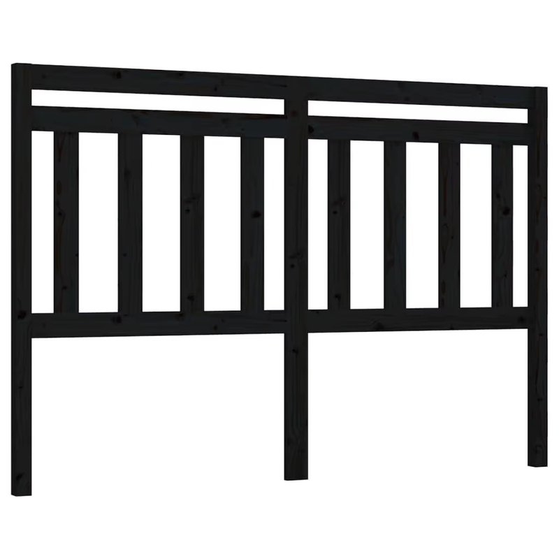 Black Solid Wood Pine Bed Headboard 126X4X100 Cm - Stylish & Durable Bedroom Fur
