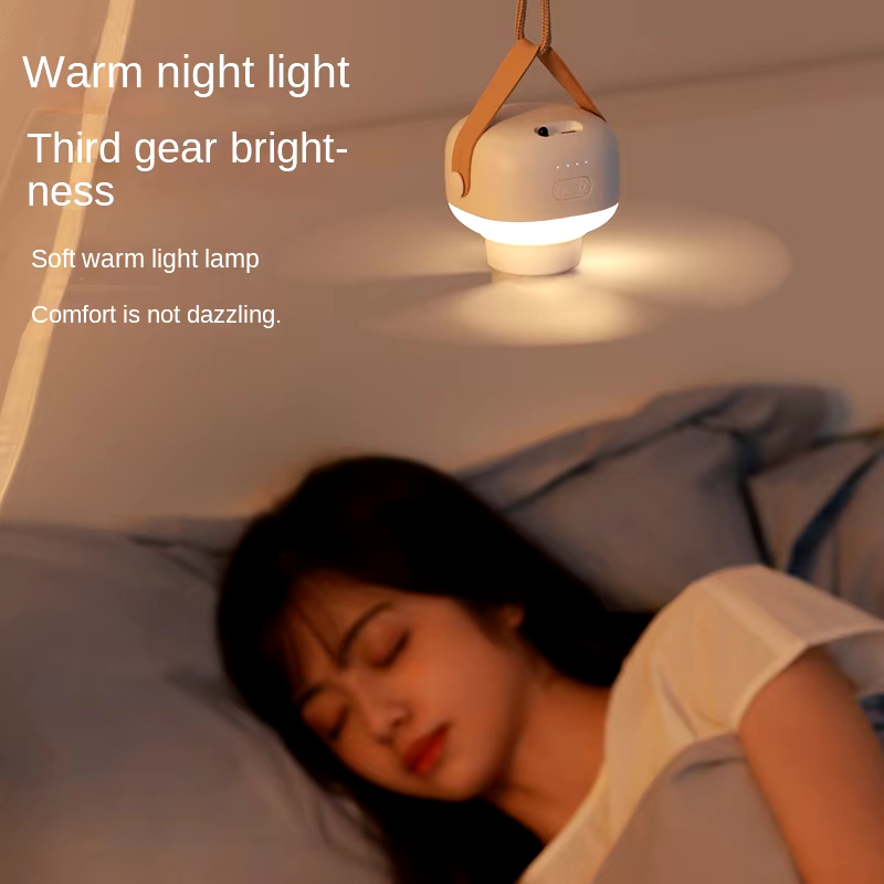 Portable Wireless Mini Ceiling Fan Light USB Fan with Remote Control, Stand, Nig