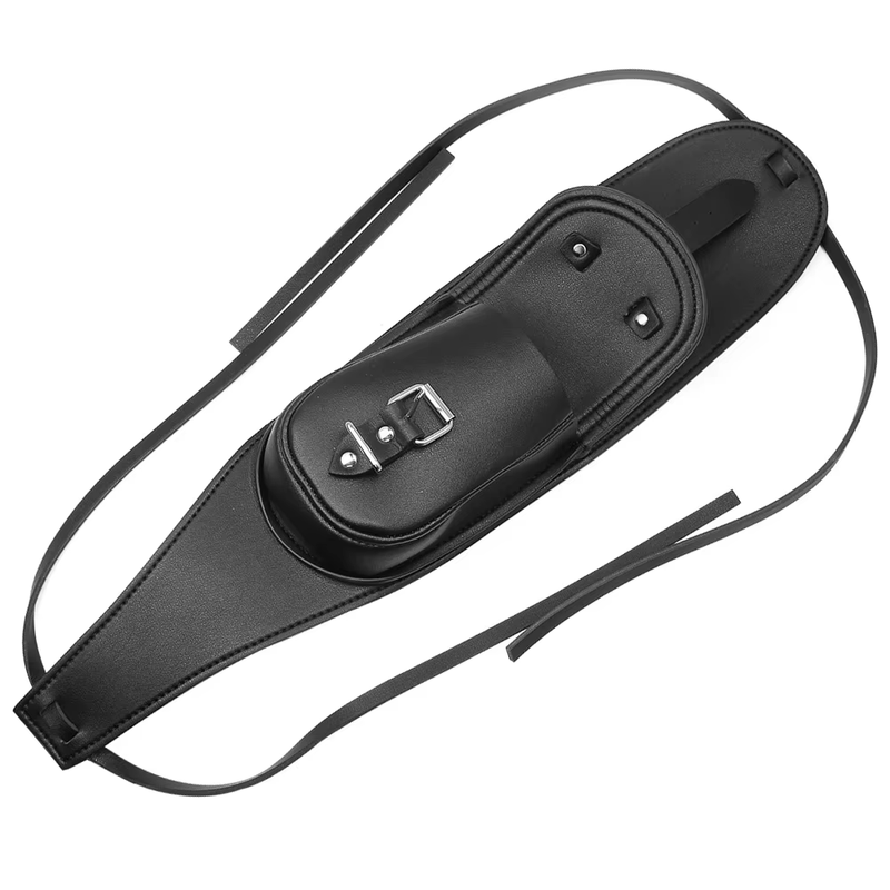 Motorcycle Black PU Leather Fuel Tank Chap Cover Panel Pad Bib Bra Bag for Harle