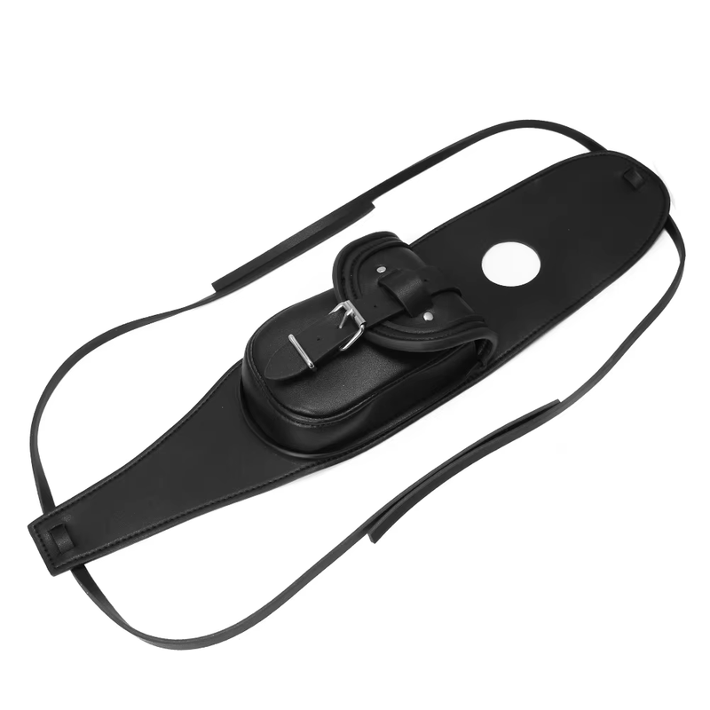 Motorcycle Black PU Leather Fuel Tank Chap Cover Panel Pad Bib Bra Bag for Harle