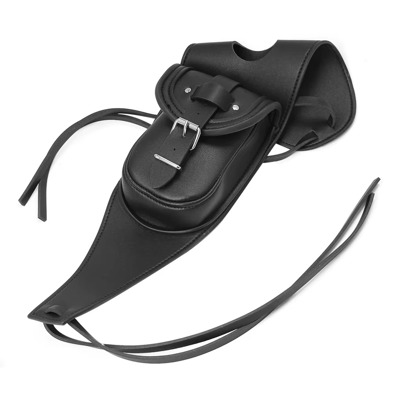 Motorcycle Black PU Leather Fuel Tank Chap Cover Panel Pad Bib Bra Bag for Harle