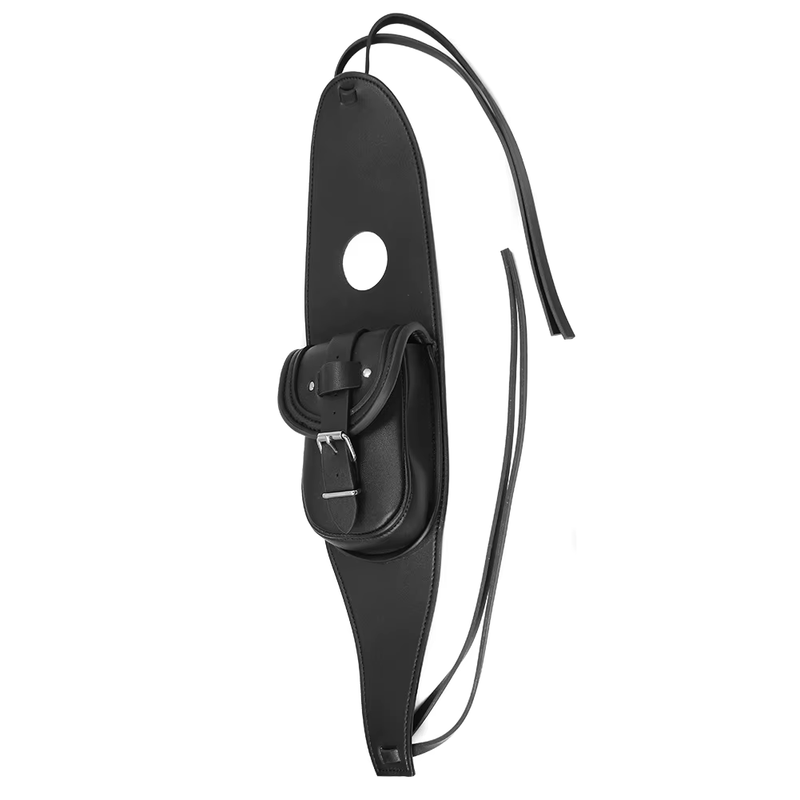 Motorcycle Black PU Leather Fuel Tank Chap Cover Panel Pad Bib Bra Bag for Harle