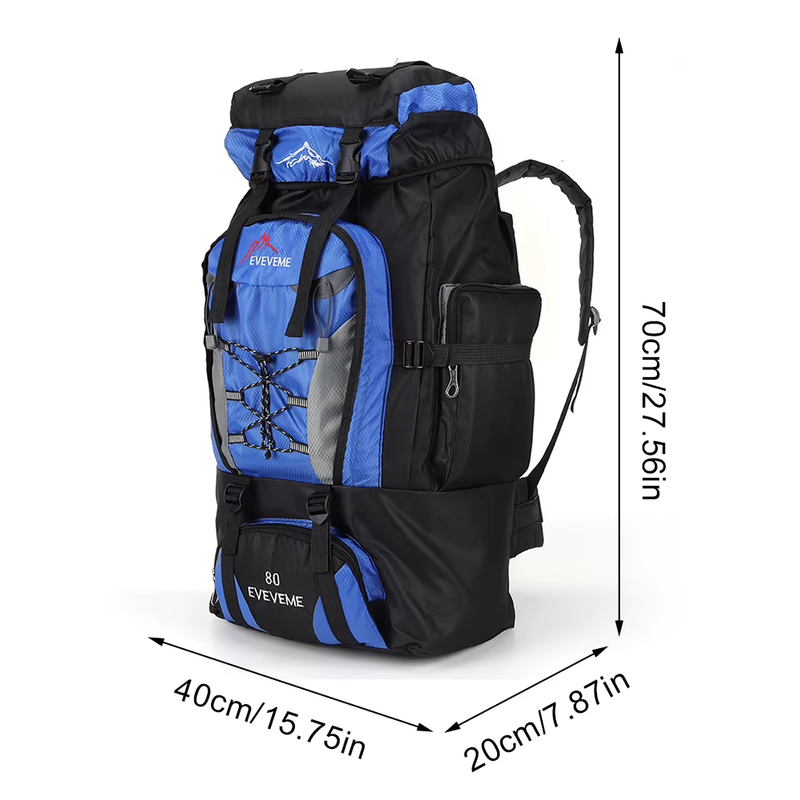 80L Travel Backpack Camping Bag for Men Large Hiking Bag Tourist Rucksack Waterp