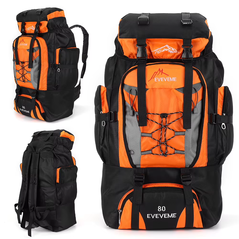 80L Travel Backpack Camping Bag for Men Large Hiking Bag Tourist Rucksack Waterp