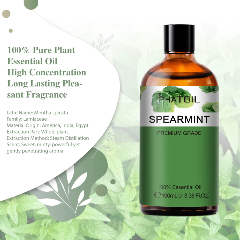 100ML Spearmint Pure Natural Rose Essential Oils for Humidifier Diffuser Spa Mas