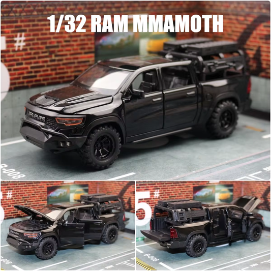 1/32 Dodge RAM MAMMOTH Pickup Toy Car Miniature Diecast Metal off Road Vehicle M